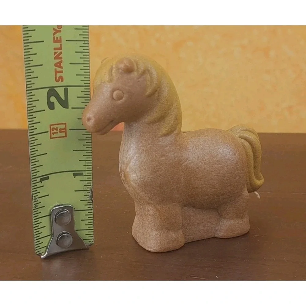 Talkin Tracks Brown Horse Faded Yellow Mane Figure 1973 Mattel Preschool Vintage